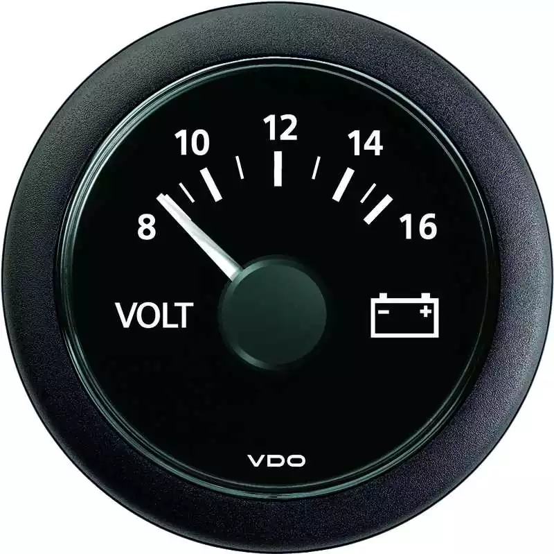 Voltmètre diamètre 52 mm 12V noir Indicateur 8-16V