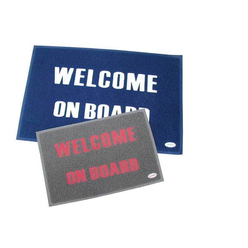 Paillasson 'Welcome on Board' sur PVC bleu - 40 X 60cm