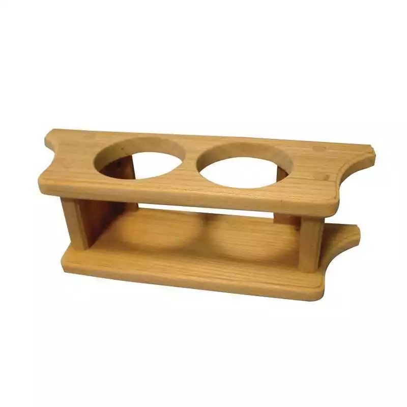 Support porte-verres en Tek, 2 verres