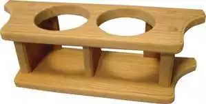 Porte-bouteille en tek, 2 bouteilles