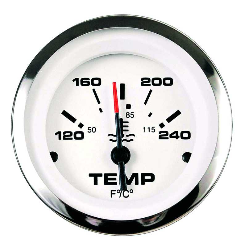 Indicateur Thermomètre à eau Affichage 120 - 240°F Taille 52 mm blanc