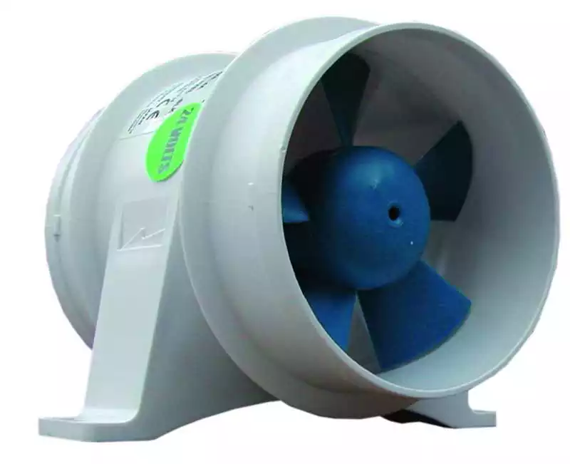 Ventilateur extracteur en ligne 6,7 m3/mn 12V diamètre 100mm