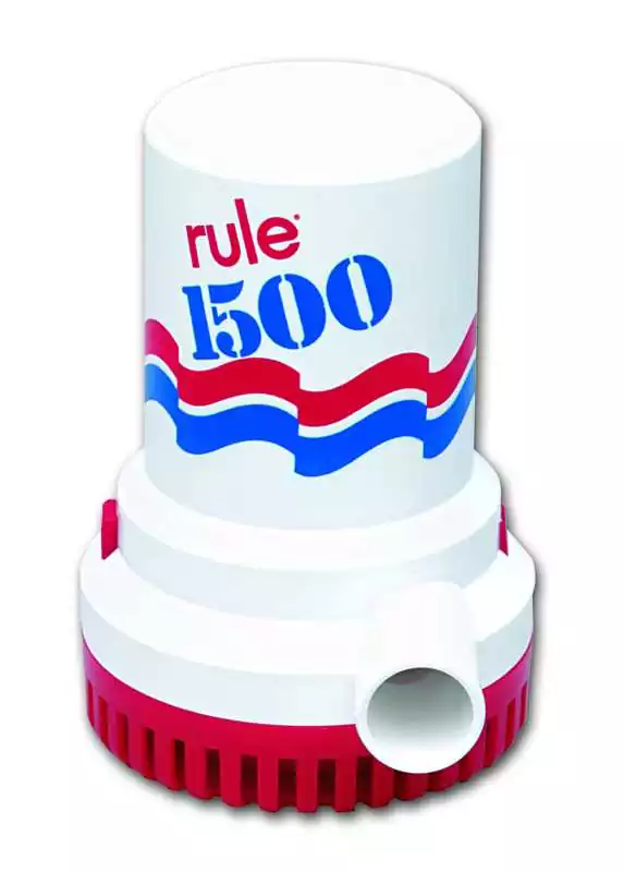 Pompe de cale RULE débit 5678 L/H 12V Non automatique sortie 29 mm 5 Ampères Pompe de cale RULE débit 5678 L/H 12V Non automatique sortie 29 mm 5 Ampères