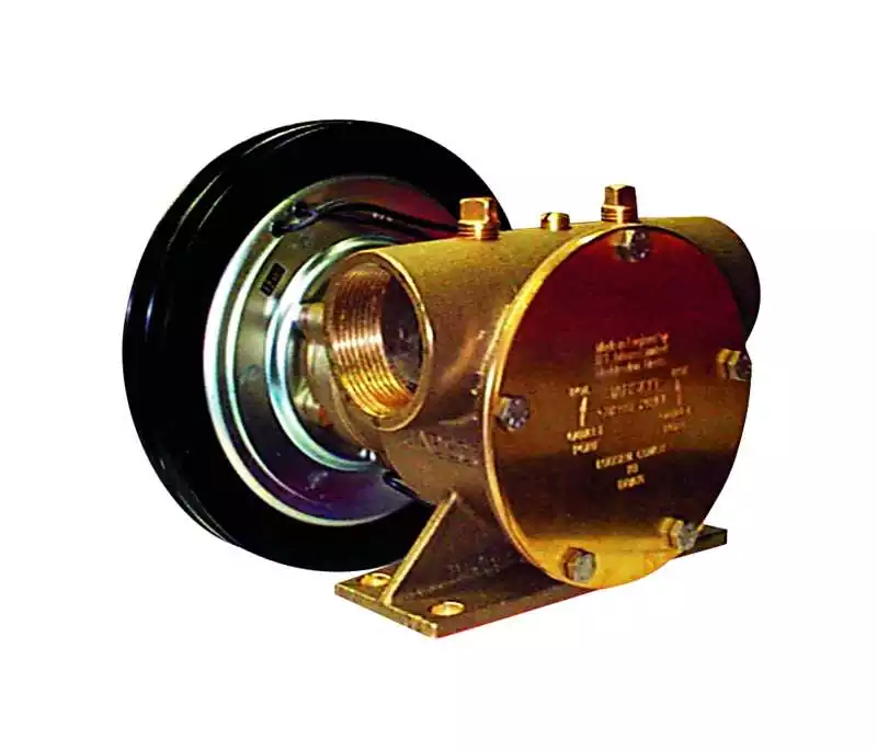 Pompe à embrayage électromagnétique débit 11700 L/h 24V 5A sortie 1''1/2 Pompe à embrayage électromagnétique débit 11700 L/h 24V 5A sortie 1''1/2
