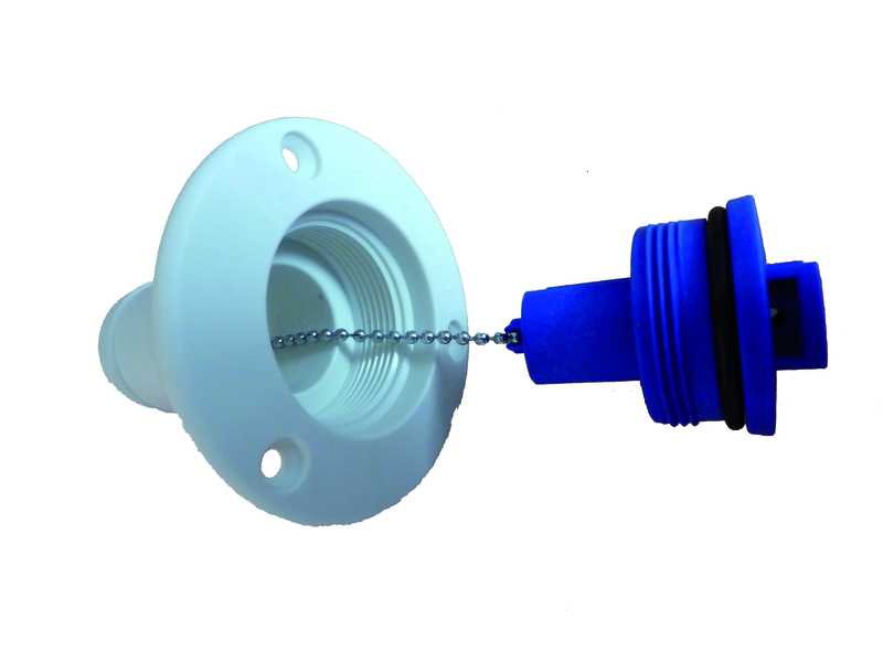 Nables plastiques Blanche eau pour tuyau 35-38 mm bouchon bleu