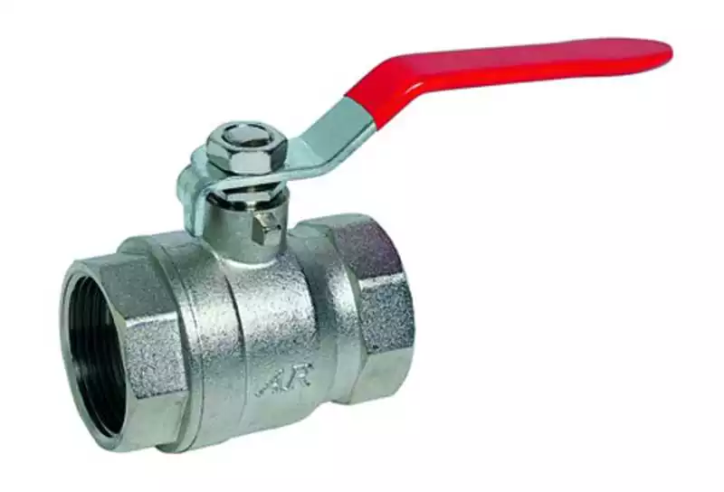 Vanne 1/4 tour 2 voies femelle-femelle diamètre 1" 1/2 diamètre 40 x 49 mm laiton chromaté