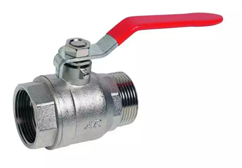 Vanne 1/4 tour 2 voies male femelle diamètre 1" diamètre 26 x 34 mm laiton chromaté