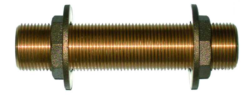 Passe cloison en bronze diamètre 32mm Longueur 200 mm