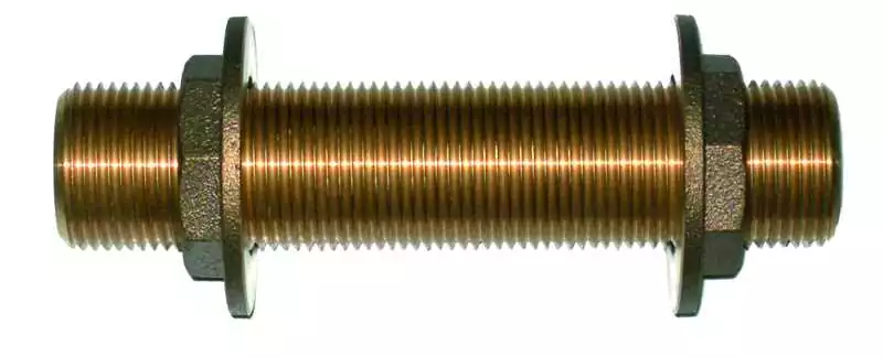 Passe cloison en bronze diamètre 40mm Longueur 200 mm