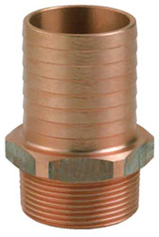 Raccord bronze Male Male cannelé et fileté 3/4" diamètre 19mm