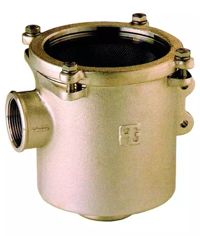 Filtre eau de mer 2" Débit 30000 l/h Corps bronze nickelé couvercle transparent