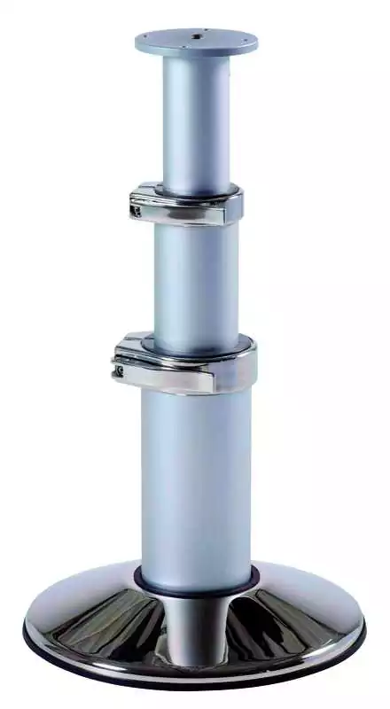 Colonne de table réglable Hauteur 323-702mm vérin à gaz base inox poli 300mm