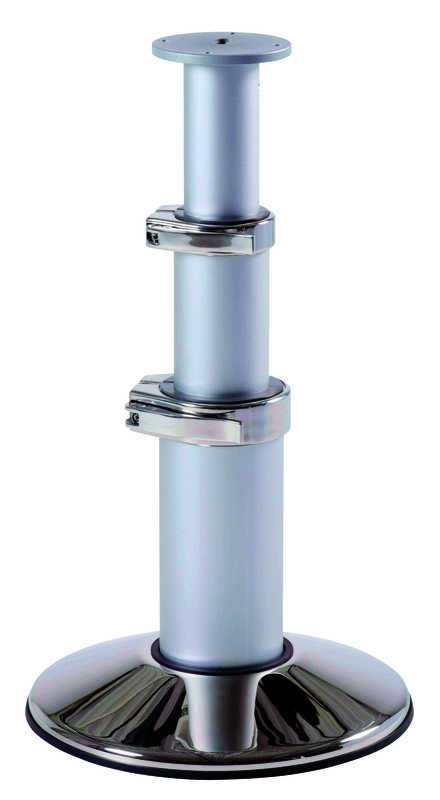 Colonne de table réglable Hauteur 323-703mm vérin à gaz base inox poli 300mm