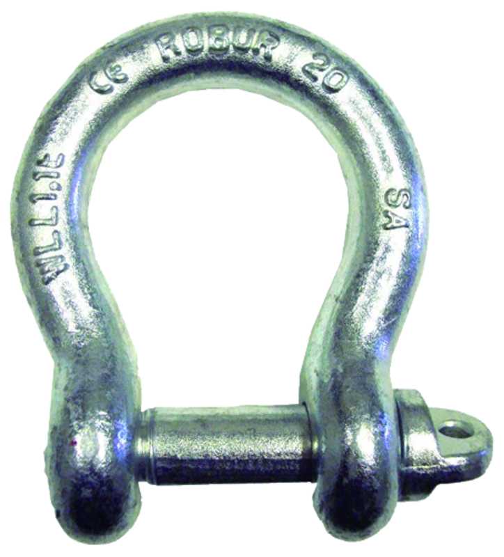 10 Manilles lyres galvanisées 12mm hauteur intérieure 48mm estampillée charge 500Kg