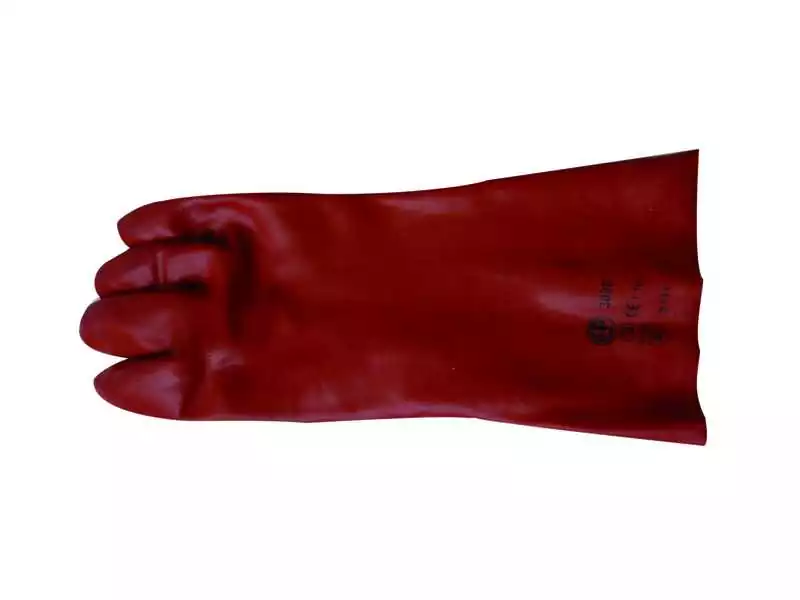 Paire de gants PVC rouge taille 10 manipulation de produits chimiques