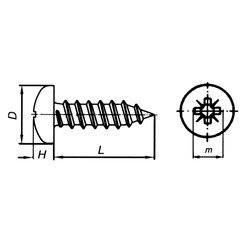 Boite de 25 vis tôle Pozidriv TC diamètre 3.5 mm Longueur 25 mm