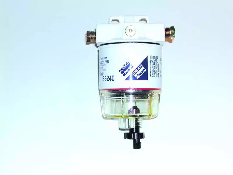 Filtre séparateur essence 10µ Débit 114 L/H Moteur 40cv à 130cv raccords 1/4" NPT