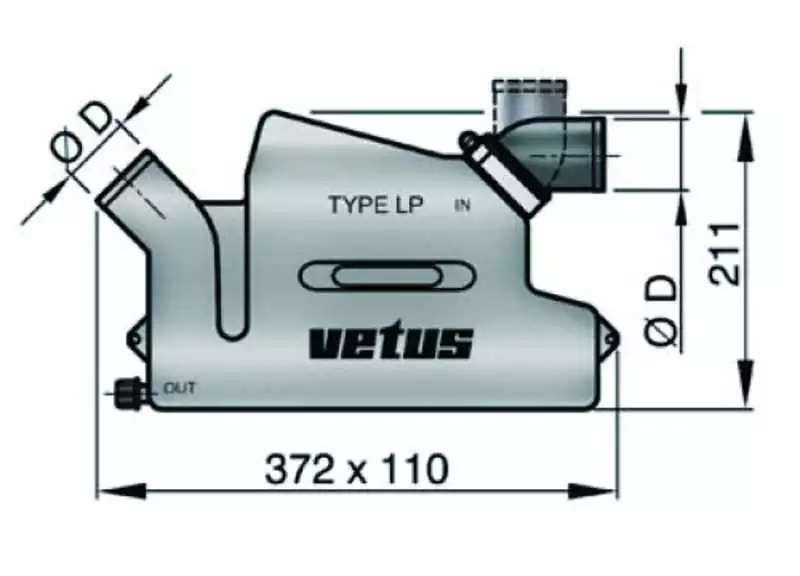 Waterlock LP40 diamètre 40mm entrée orientable boite à eau échappement