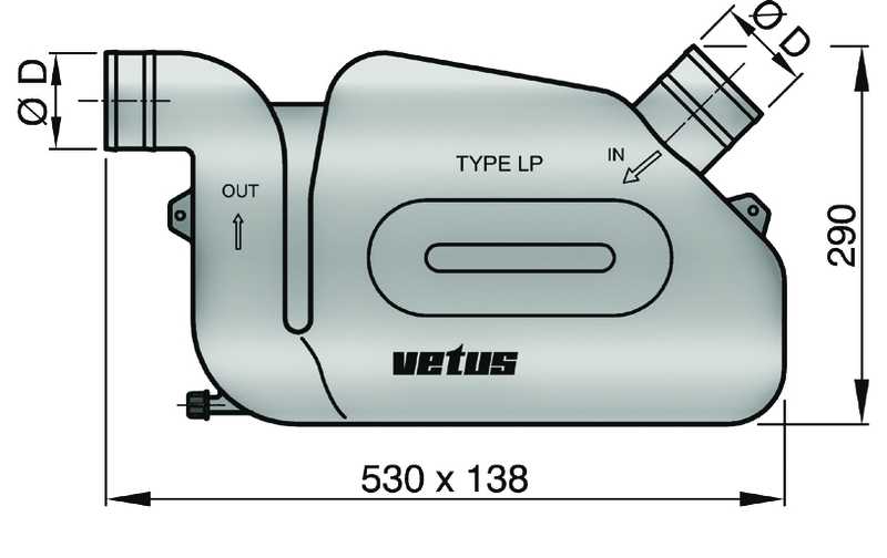 Waterlock LP diametre 60mm entrée fixe boite à eau échappement