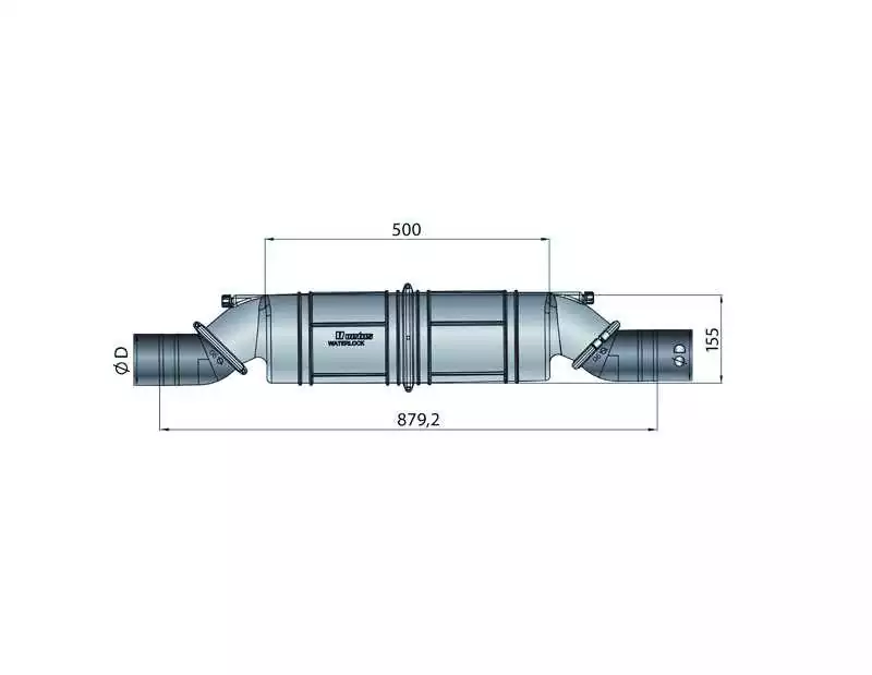 Waterlock Silencieux NLPH Horizontal diam 60mm boite à eau échappement