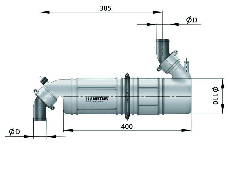 Col de cygne type NLPG diamètre intérieur 45mm Longueur 490mm diamètre exterieur 110mm