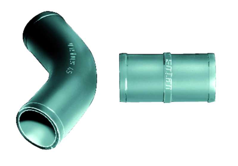 Section de raccordement plastique courbure 60 diamètre 50mm pour tuyau d'échappement