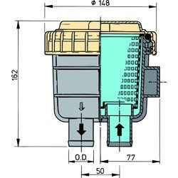 Filtres eau de mer 1320 L/min Type 1320 raccordement tuyaux diamètre 63 mm