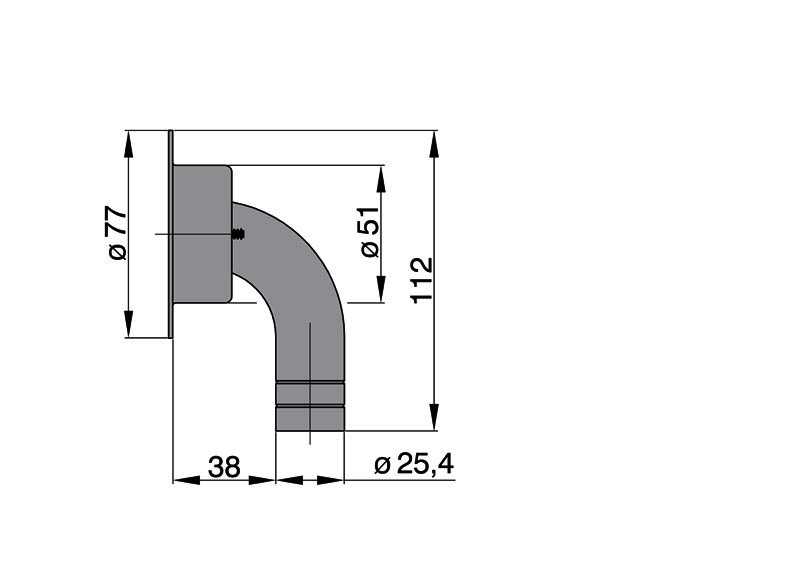 Reniflard acier inoxydable coudé diamètre 25 mm