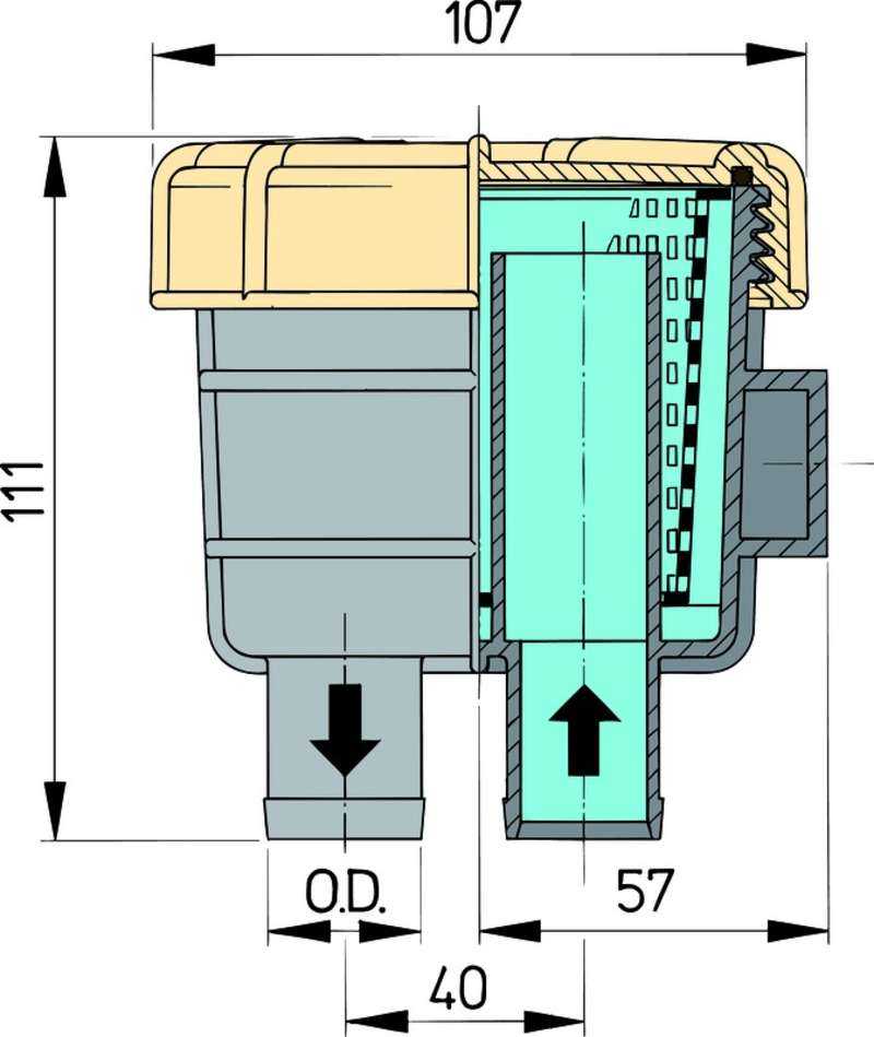 Filtres à eau de mer 50 L/min Type 140 raccordement tuyaux 12,7 mm