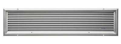 Prise d'aspiration d'air en acier inox rectangulaire Longueur 450 mm type ASVREC 40 1.62dm3
