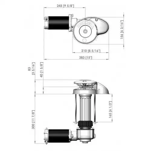 10 VW 8 mm - 5/16" cabestan 100TDC 12 V barbotin de 8 mm et cordage de 14 mm sans poup‚e