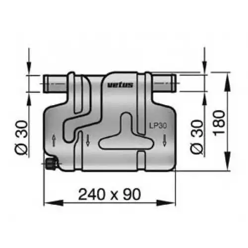 Waterlock plastique TYPE LP 30mm entrée fixe boite à eau échappement