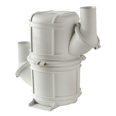 Waterlock HD blanc type NLP40 diamètre 40mm avec entrée et sortie orientables