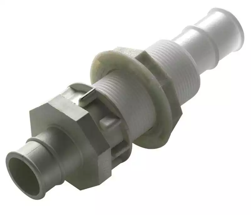Passe-cloison Delrin pour tuyau diametre 38 mm 1 1/2"