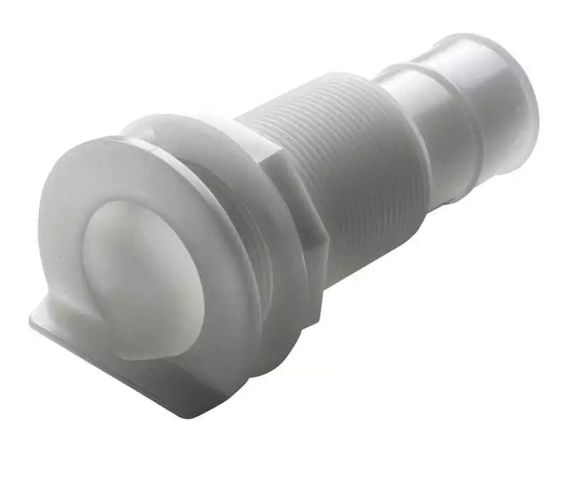 Passe-coque avec bride en L pour tuyau diamètre 19 mm 3/4" pouces