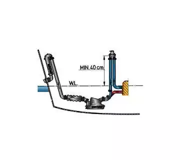 Coude anti-siphon type ASD 38 mm avec tuyau