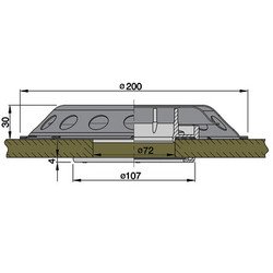 aérateur de pont type UFO (transparent)  (grille en synthétique inclus)