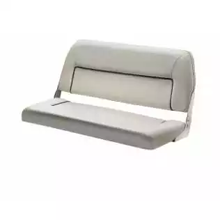 Banquette 2 places luxe rabatable blanche coutures bleu marine 300mm