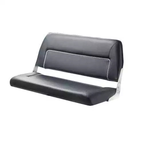 Banquette 2 places luxe rabatable bleu marine coutures blanches 300mm