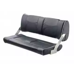 Banquette 2 places rabatable dossier ajustable bleu marine coutures blanches 900mm