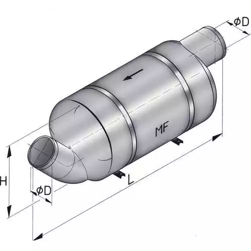 Silencieux échappement synthétique MF090 diamètre 90mm clapet anti-retour exclus