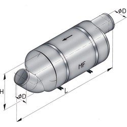 Silencieux échappement synthétique MF125 diamètre 125mm clapet anti-retour exclus