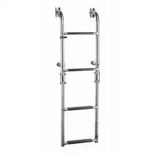 Echelle de bain pliante inox AISI 316 4 marches dépliée 800 mm montage paroi