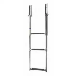 Echelle téléscopique inox 3 marches hauteur totale 880 mm Largeur 256mm