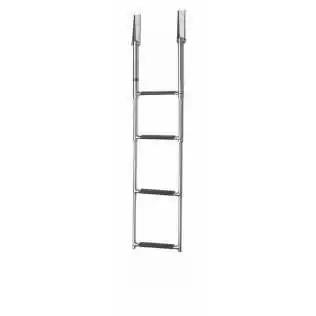 Echelle téléscopique inox 4 marches hauteur totale 1165mm Largeur 256mm