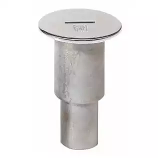 Entrée EAUX USEES inox pour tuyau diamètre 38mm couvercle diamètre 87mm