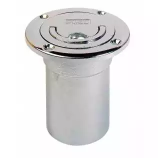 Entrée de pont DIESEL FUEL pour tuyau diam 38 mm avec anneau traction laiton chromé