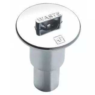 Entrée eaux usées WC nable pour tuyau diam 38 mm avec anneau traction laiton chromé
