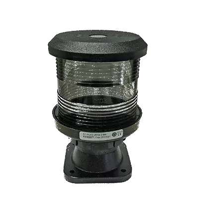 Feu tout horizon blanc montage sur socle boitier noir ampoule non fournie