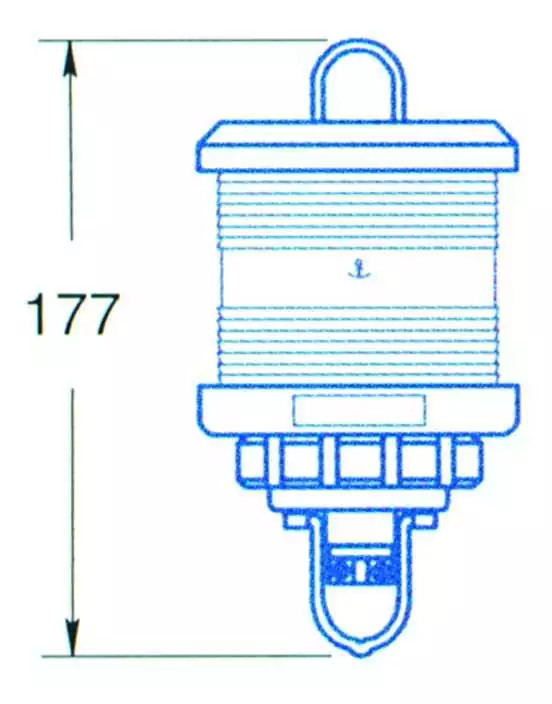 Feu tout horizon blanc hissage possible boitier noir ampoule non fournie